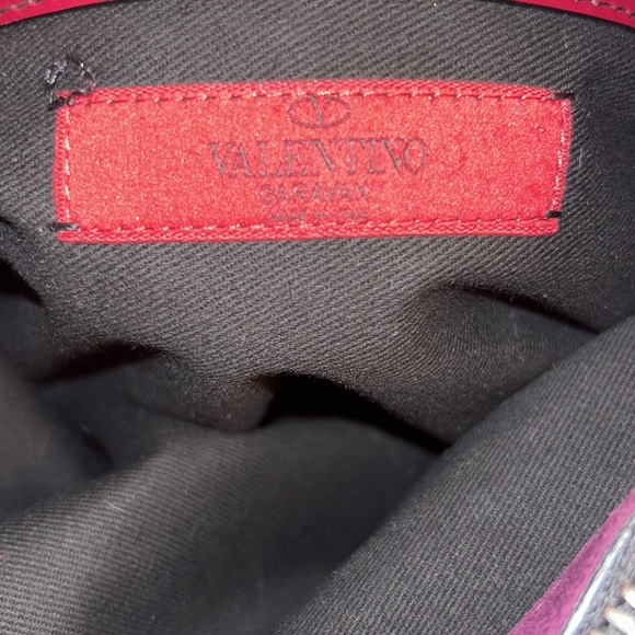 VALENTINO GARAVANI Maroon Patant Leather Hobo Shoulder Tote Bag NEW - Picture 8 of 11